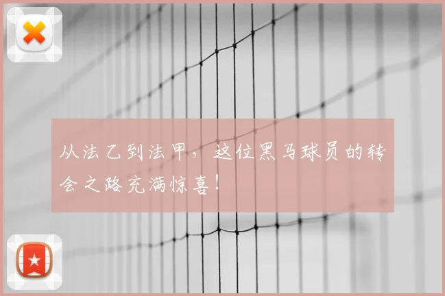 从法乙到法甲，这位黑马球员的转会之路充满惊喜！